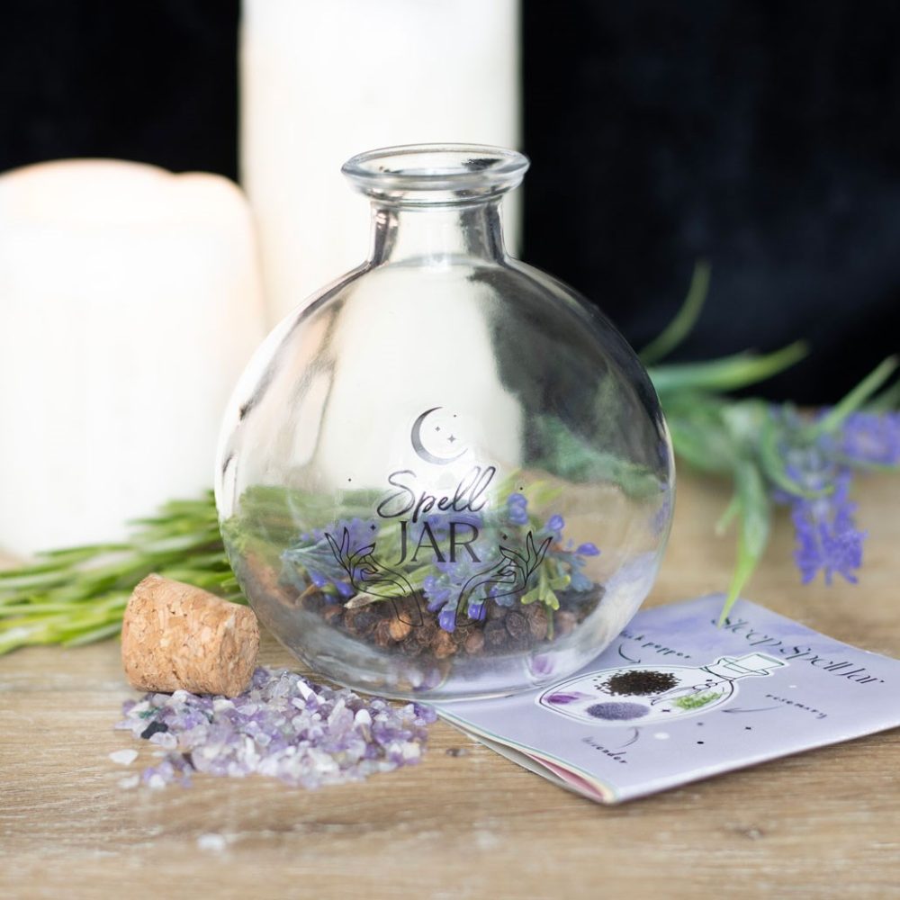 Something Different - 10cm Glass Spell Jar with Recipe Booklet Storage jar - Transparent